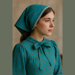 Vintage handmade Floral Bonnet with Ruffle Trim • farmhouse • prairie • cottage